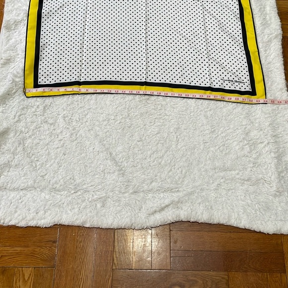 Carolina Herrera Yellow and Black Polka Dot Scarf - Picture 12 of 12